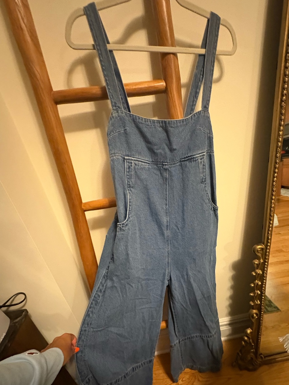 Urban Outfitters Light Blue Denim Wide-Leg Overalls